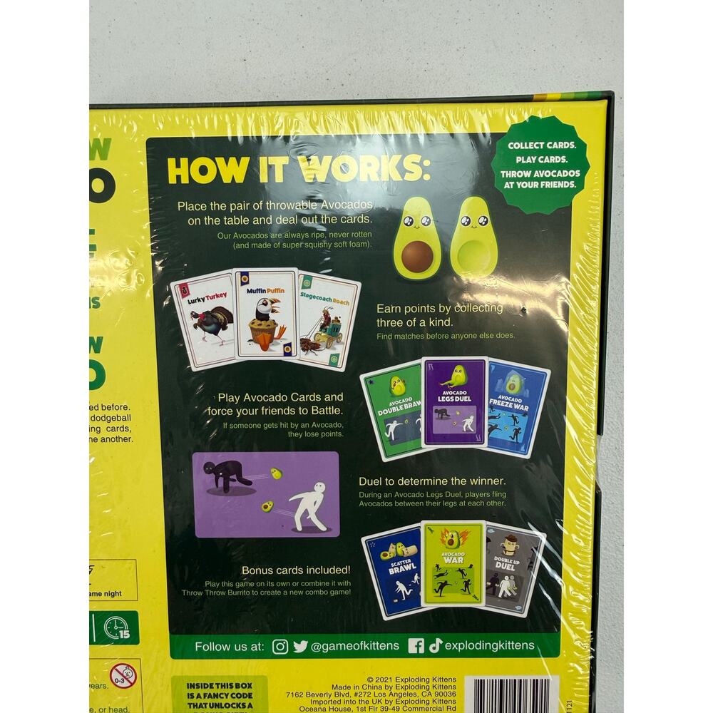 Exploding Kittens Throw Throw Avocado Card Game - Picture 5 of 5